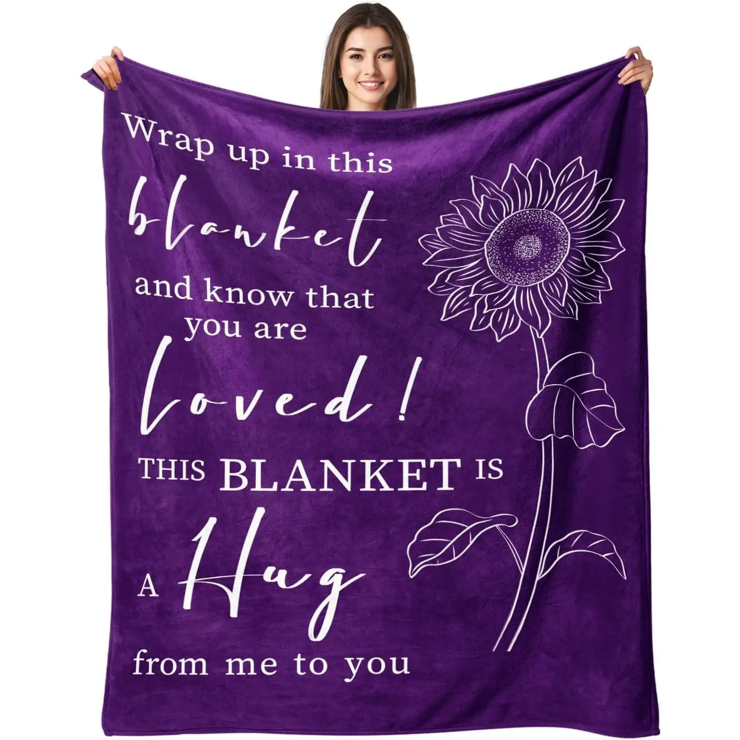 Get Well Soon Healing Flannel Throw Blanket, Post‑Surgery Comfort Hug Gift for Women, Sympathy Care Present for Friend Sister Mom Daughter, Inspirational Feel‑Better Gift, 80*60inch