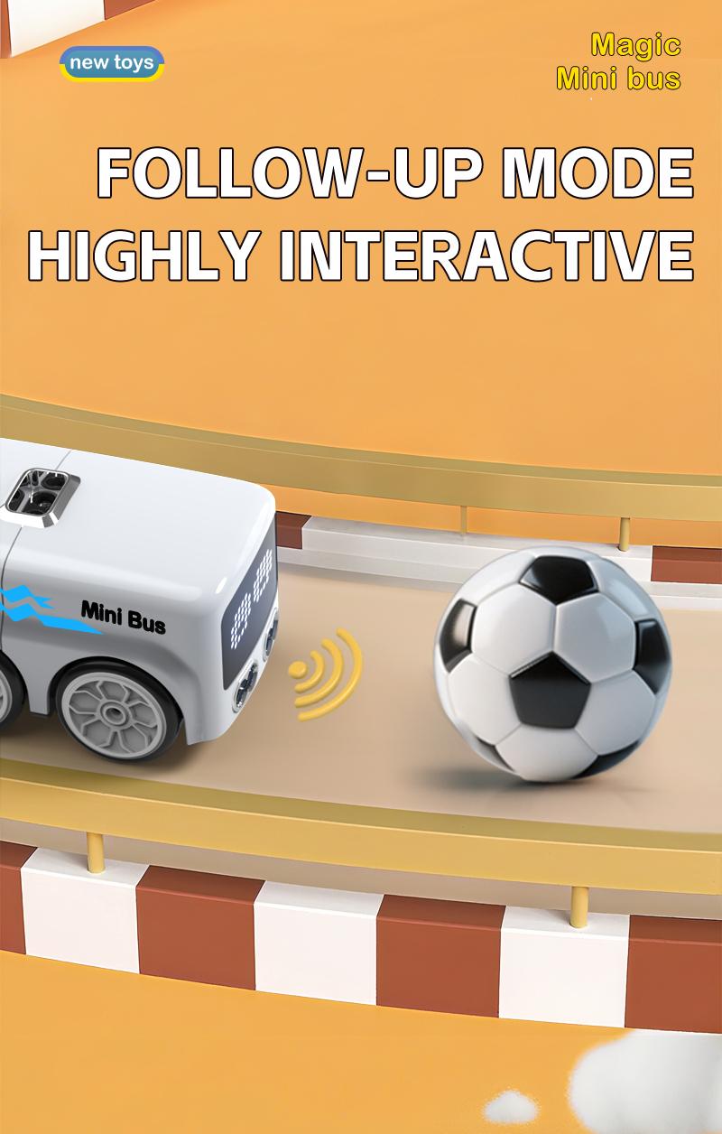 Magic Mini RC Bus Remote Control, Gesture Sensing, 5 Fun Modes, Smart Follow, Automatic Expression Change, Unisex Toy for Kids over 3 Years