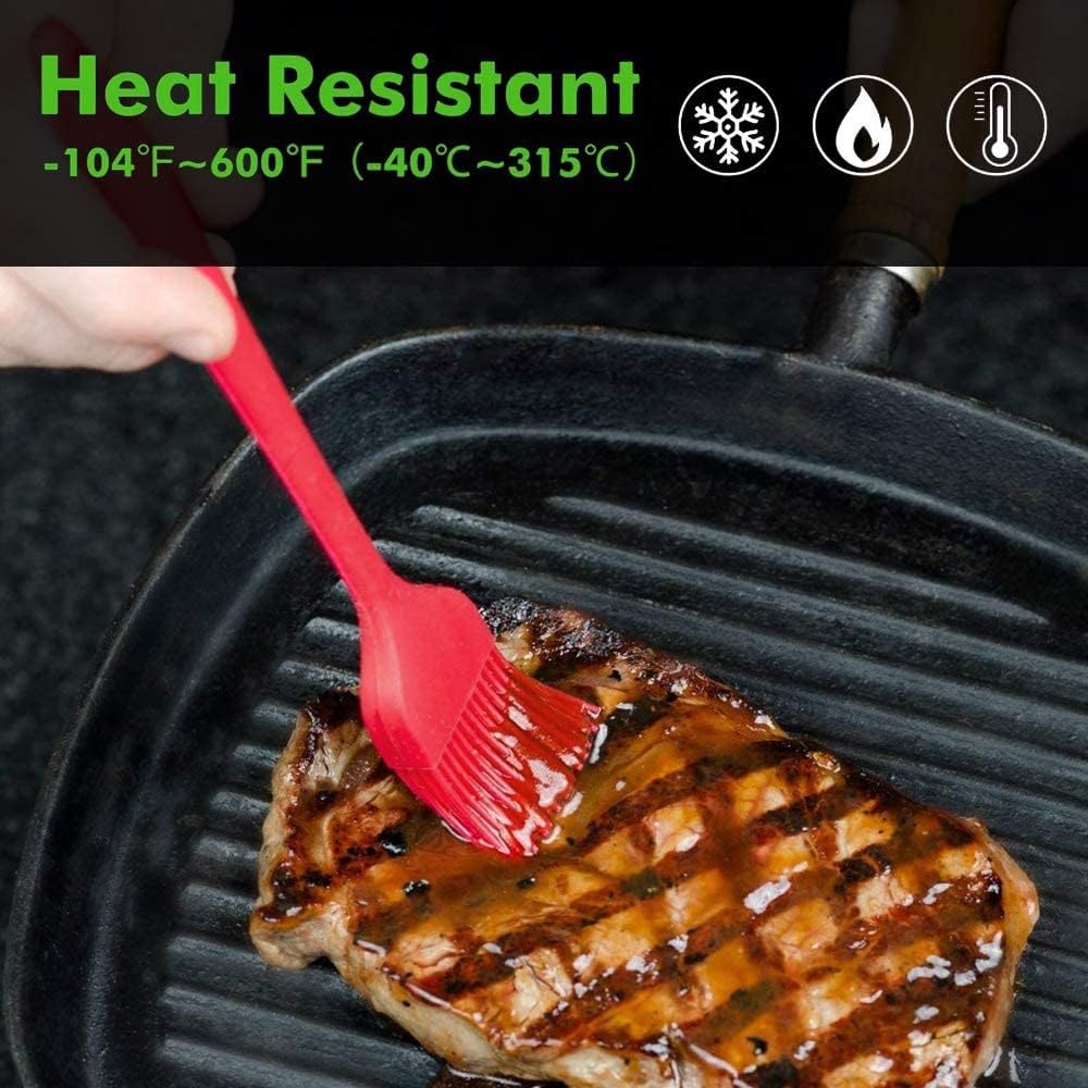 Pastry Basting Brush - 2 count 10 + 8 in Heat Resistant Brush for Baking Cooking ,  Kitchen Brush for Sauce Butter Oil, Stainless Steel Core Design for Barbecue BBQ Grilling
