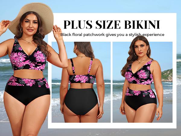 Tempt Me Plus Size Two Piece Bikini - Women High Waisted Swimsuits Bathing Suit Swimwear Tempt Me Plus Size Two Piece Bikini - Women High Waisted Swimsuits Bathing Suit Swimwear