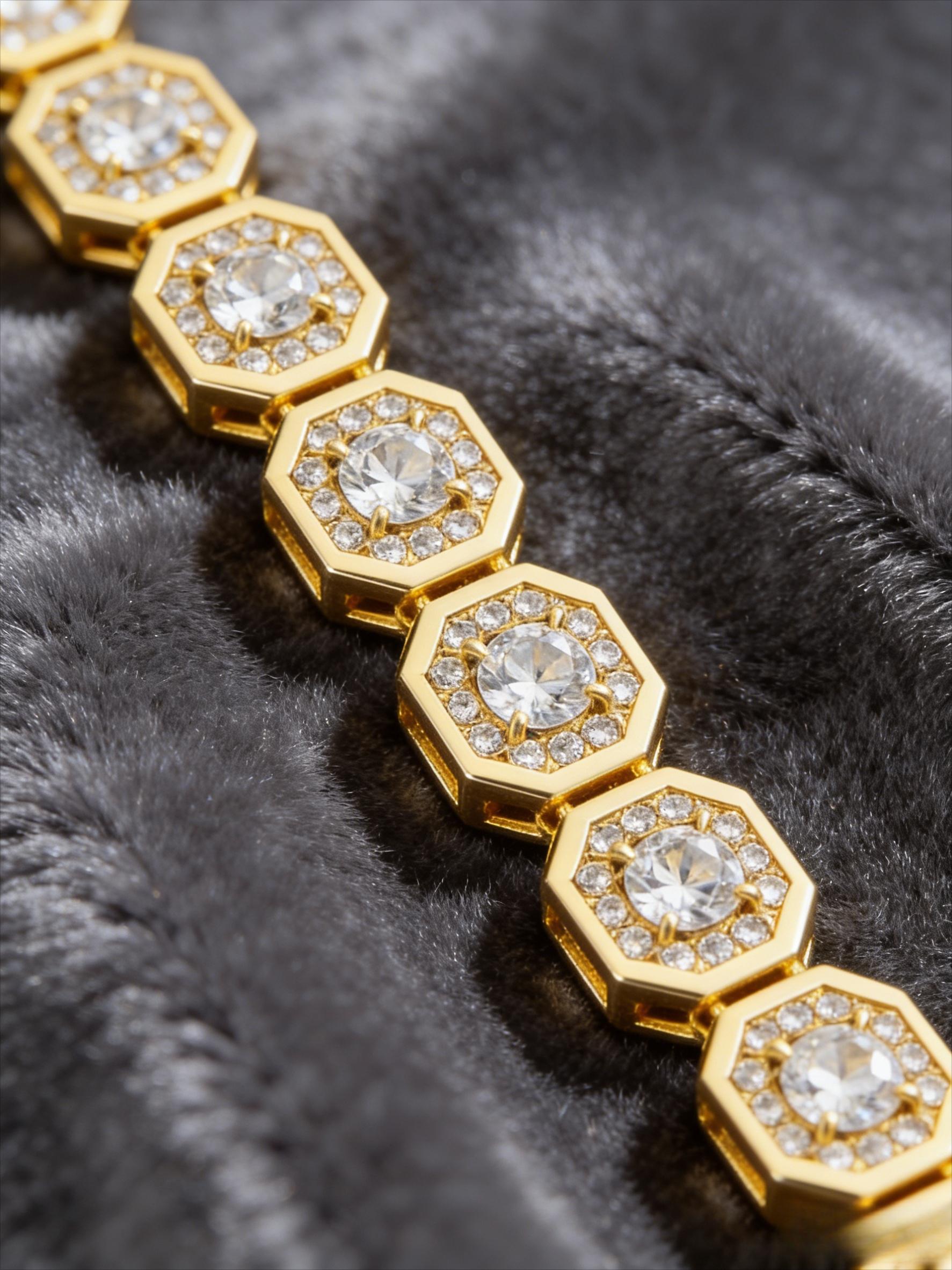 Jewelry set, European and American hip-hop full diamond bracelet, men's trendy brand diamond-encrusted zircon Cuban chain bracelet ins Internet celebrity niche design sense, high sense, light luxury and versatile couple jewelry