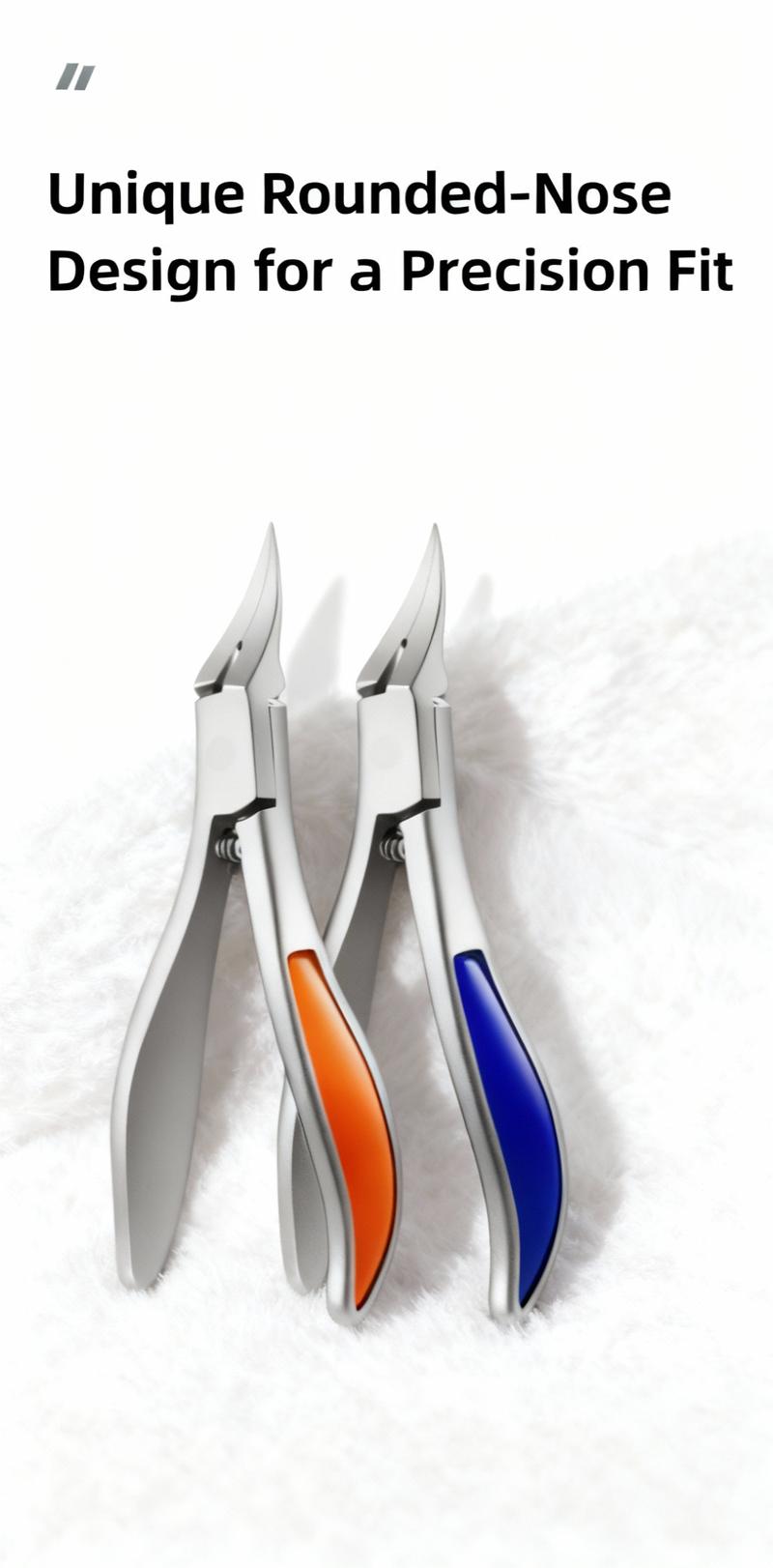 2-Piece Nail Care Set for Thick & Ingrown Nails: Pointed Clipper & Metal Shining File, Ideal for Men & Seniors