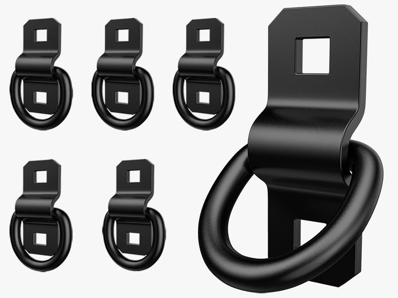 Nilight 6Pcs 3/8” D-Rings Heavy Duty Truck Tie Down Anchors Steel 6000 Pound Tie Down Rings Hooks Loads on Trucks Trailers Boats RV Campers Vans Kayaks Motorcycles Deliveries ATVs,Black