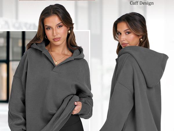 ANRABESS Womens Oversized Hoodies V Neck Sweatshirts Long Sleeve Pullover Casual Fall Teen Girls Preppy Clothes 2025 Trendy Fit Womenswear