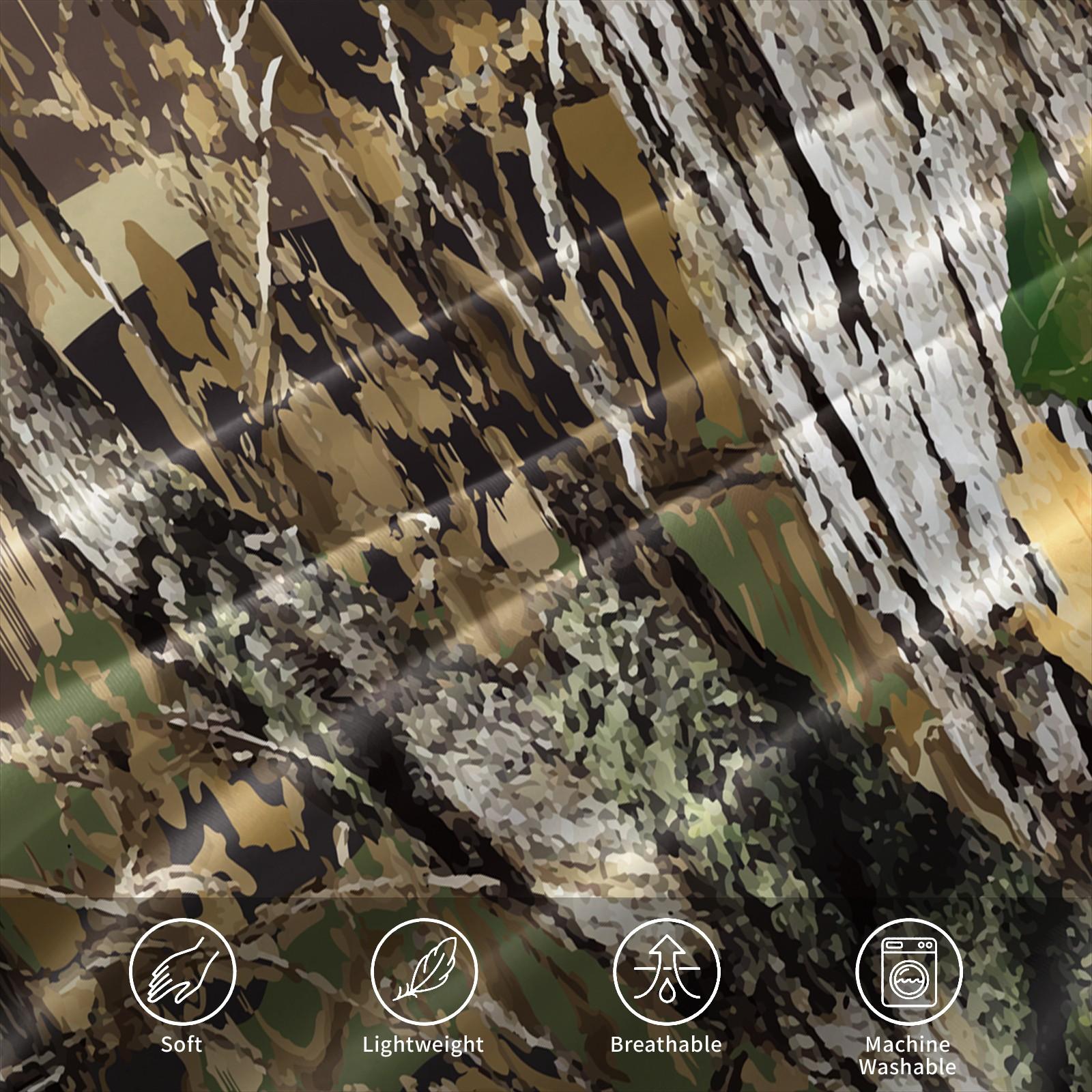 Rustic Hunting Forest Camo Duvet Cover Set, Includes 1 Duvet Cover and 1-2 Pillowcases, Woodland Forest Leaf Camouflage Print Bedding Set, Outdoor Hunter Themed Bedroom Decor for Cabin, Farmhouse & Masculine Men Spaces, Comfy Bedding Set