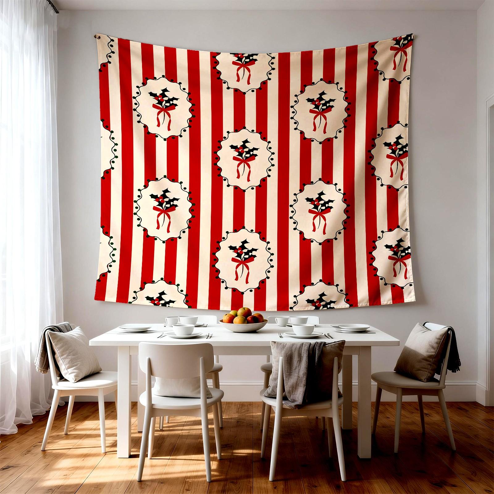 Christmas Gingerbread Man Wall Tapestry, Cute Playful Design, Lightweight Sturdy Easy Care, Ideal for Christmas Kids Room Wall Arrangement