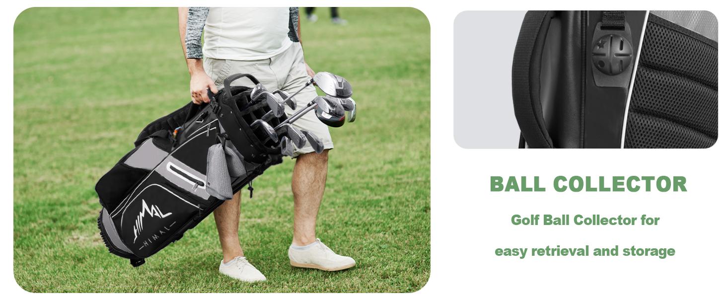 14-Way Golf Stand Bag, Premium Lightweight Golf Bag with Full-Length Dividers, Interchangeable PE-Padded Straps & Stabilizing Kickstand - Plush-Lined Top with Waterproof Cover