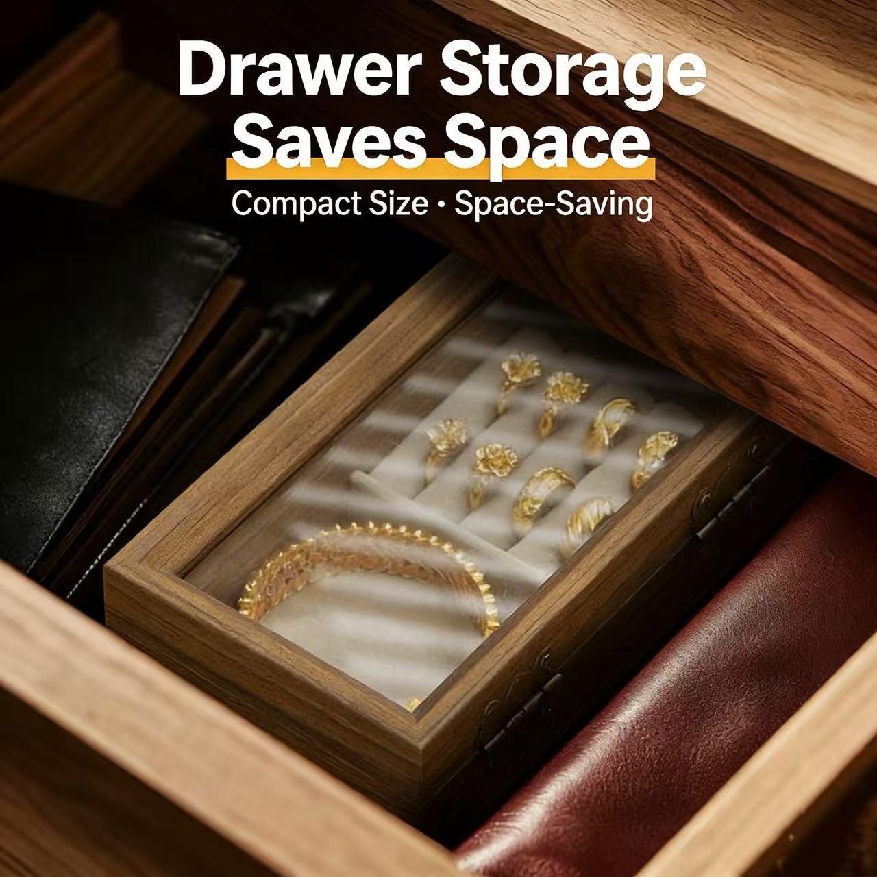 Vintage Simple Multifunctional Jewelry Box, Ring Storage Case, Travel-Friendly Portable Organizer for Bracelets, Necklaces, Earrings