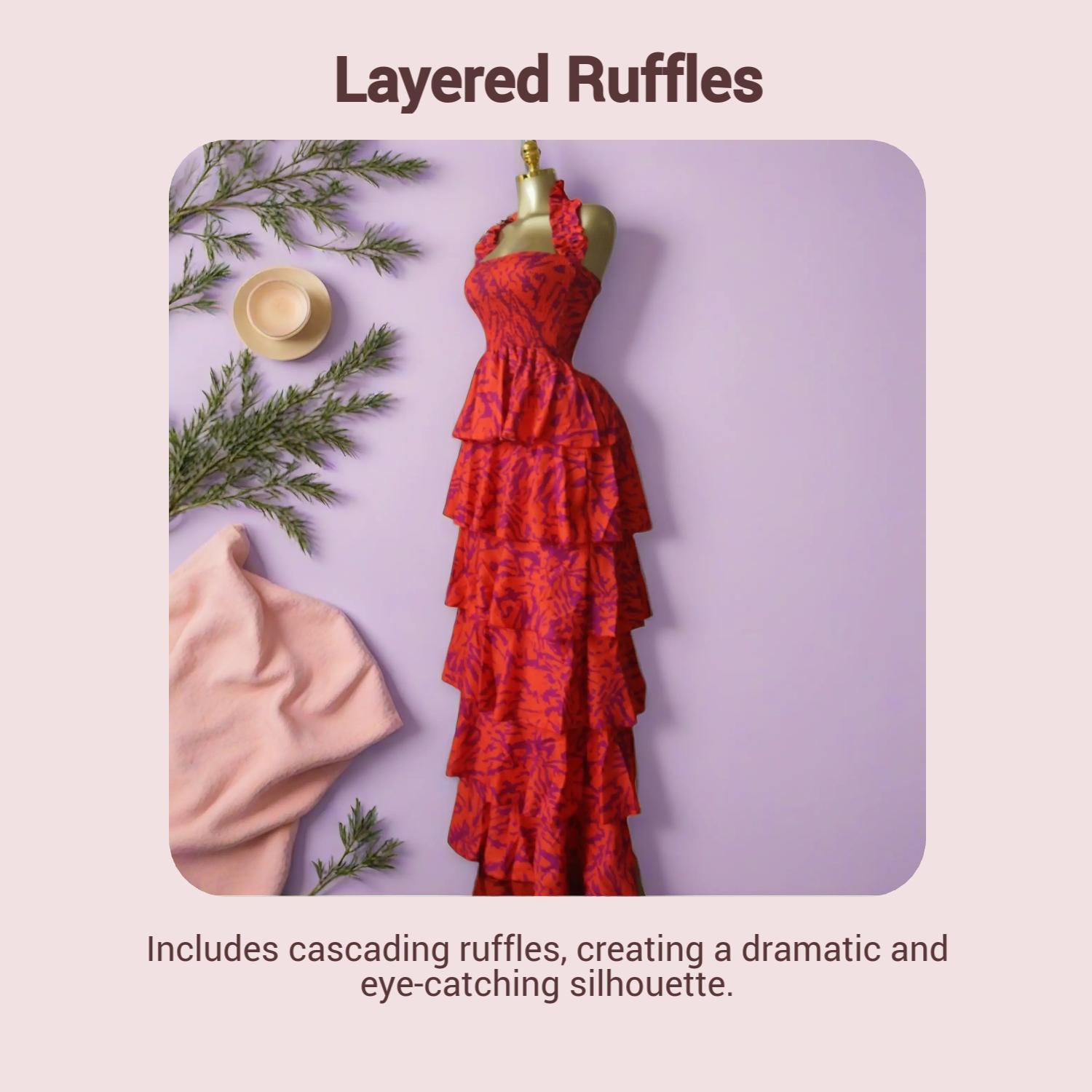 QFAF Women's Halter Neck, Floral Print Layered Ruffle Smock Maxi Dress, Floral Design Dress, Party Vacation Clothes, Sexy Style, Bohemian, Cacading Ruffles Gown A-line Dresses QFAF Women's Halter Neck, Floral Print Layered Ruffle Smock Maxi Dress, Floral Design Dress, Party Vacation Clothes, Sexy Style, Bohemian, Cacading Ruffles Gown A-line Dresses