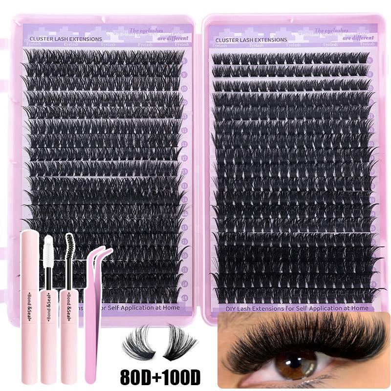 3/9 Boxes/set Wispy Lash Cluster, 720/672 Clusters DIY Eyelash Extensions, 9–18 mm Mixed Length with 30D+40D/60+80D Natural Density, Beginner-Friendly Reusable D/C Curl Lashes
