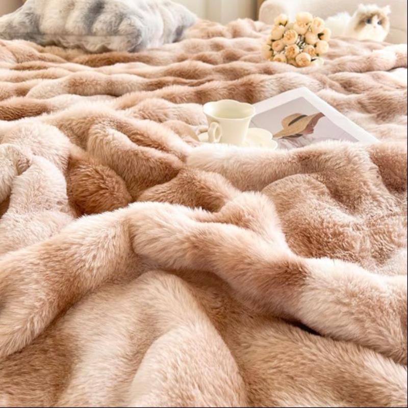 Tie Dye Fluffy Plush Blanket, 1 Count Colorful Soft Warm Throw Blanket, Bedding Supplies for Home, Camping, Dormitory, Office, Travel, Bedroom Decor, Multipurpose Use