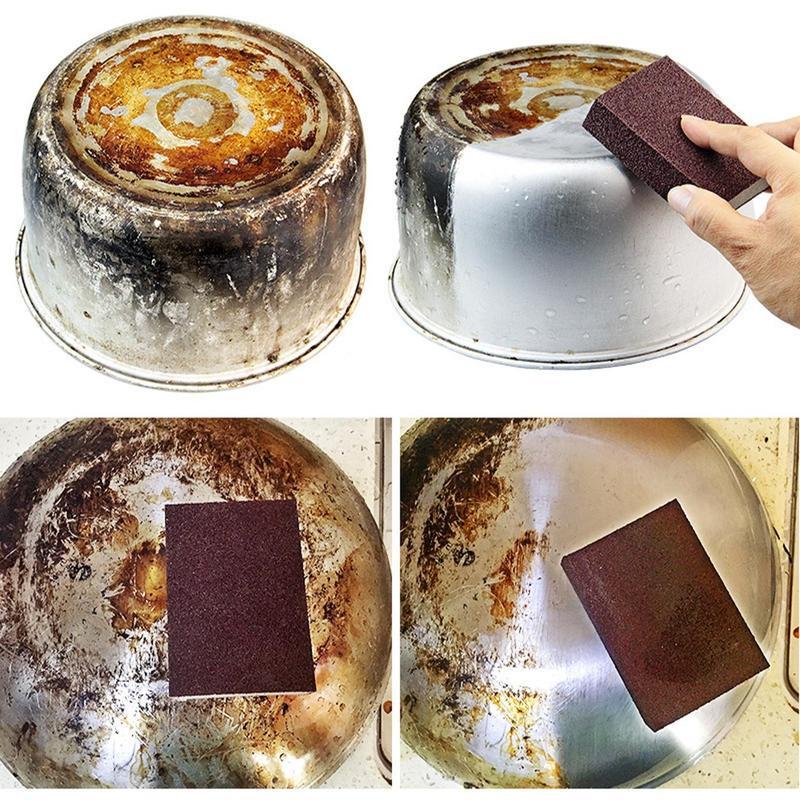 3PCS Magic Cleaning Sponge Rust Remover – Multi-Purpose Emery Pad, Powerful Stain & Grease Cleaner for Kitchen.