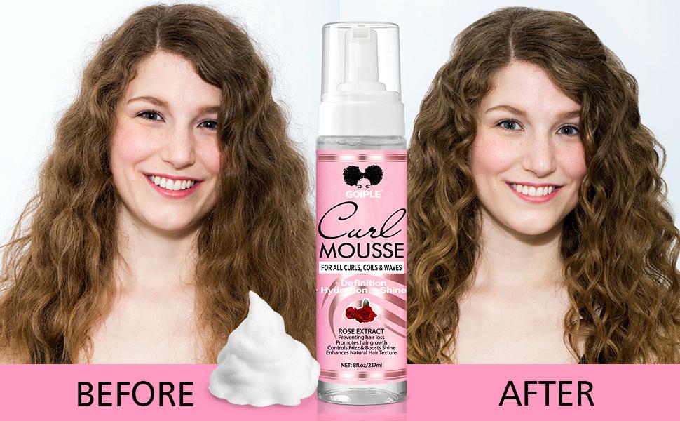 Curl Mousse 10 Counts - Styling Mousse for Curly & Coils Hair with Definition Curl Control and Nourishing Shine Gel Moisturizer Clump Proof Frizz Curl Mousse 10 Counts - Styling Mousse for Curly & Coils Hair with Definition Curl Control and Nourishing Shine Gel Moisturizer Clump Proof Frizz