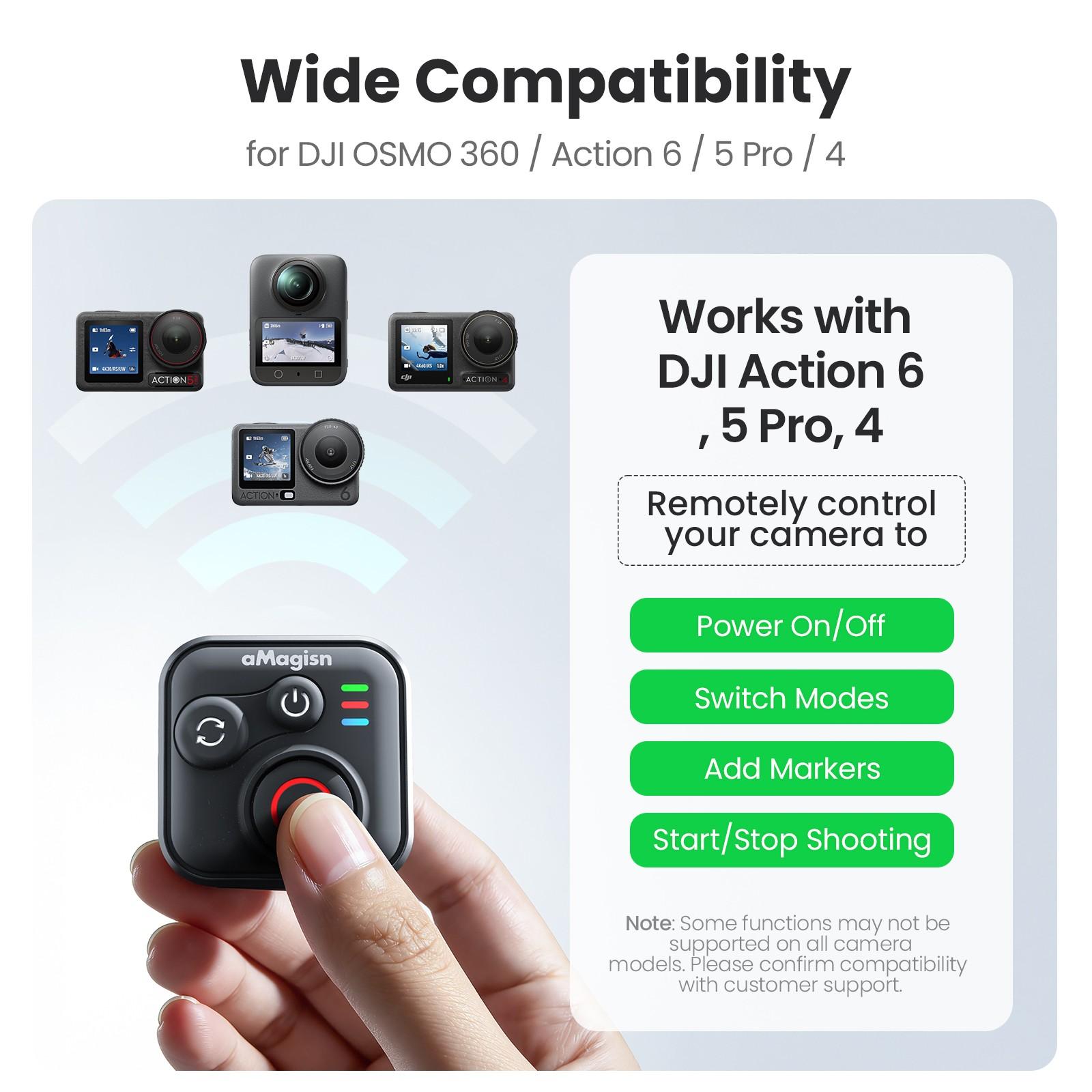 Bluetooth-compatible Remote Controller Dji Osmo 360 Action Camera, Compatible with Dji Osmo 360 Action 6 5 Pro/4, Sports Cam Accessories
