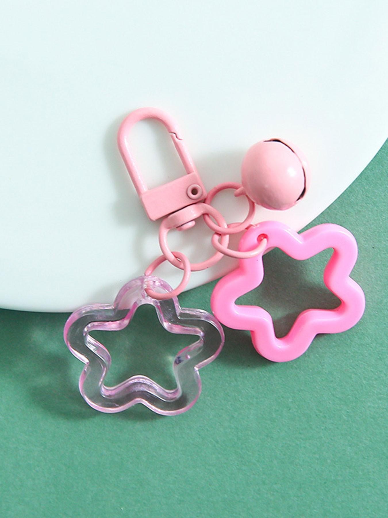 Colorful Hollow Five-Point Star Bell Keychain, 3D Design, Sound Effect, Perfect for Backpacks/luggage, Great for Photoshoots