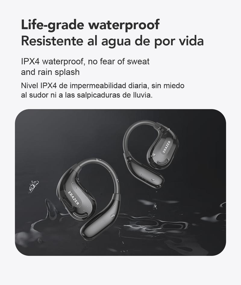 ERAZER XT66PRO OWS Open Wireless Earbuds Wireless Bluetooth Earphones HIFI Sound Quality Music With Microphone Supports Voice Calls, Sports and Fitness