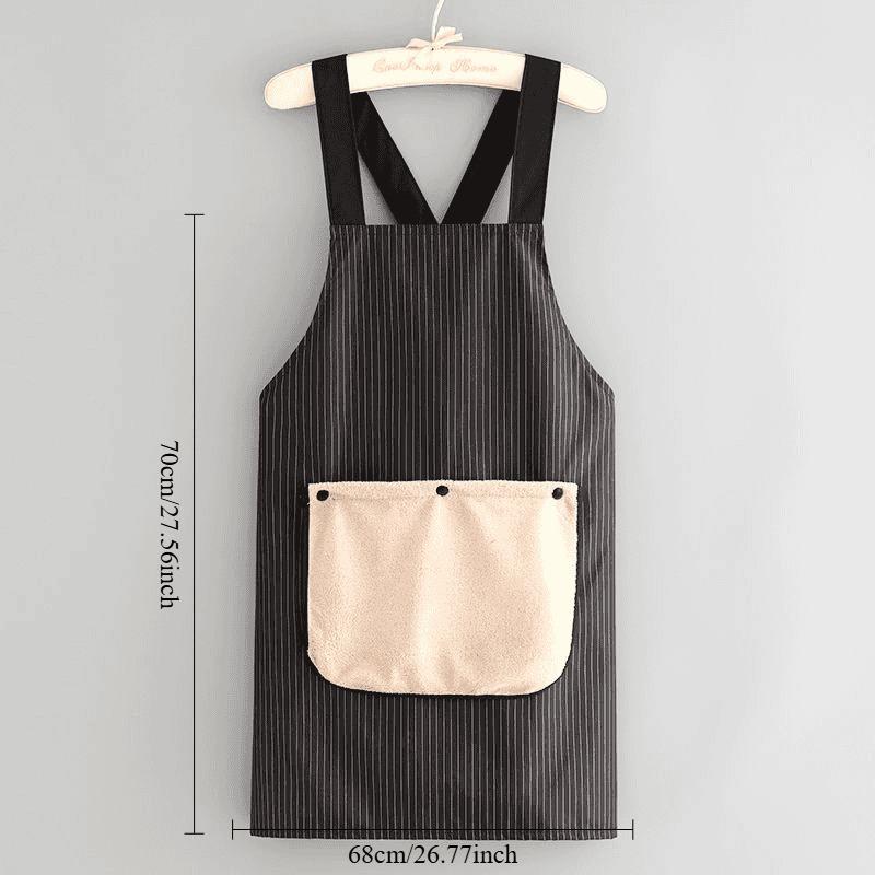 1 Piece Cotton Apron for Cooking, Home Kitchen Anti-Dirty Cross-Belt Waistcoat, Oil-Resistant Long Sleeve Breathable