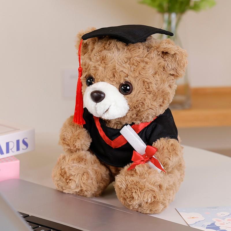 Cute Graduation Gown Teddy Bear Plush Toy, Perfect for Kids' Room Decor, Special Gifts for Christmas, Graduation, Birthday, New Year, Mother's Day