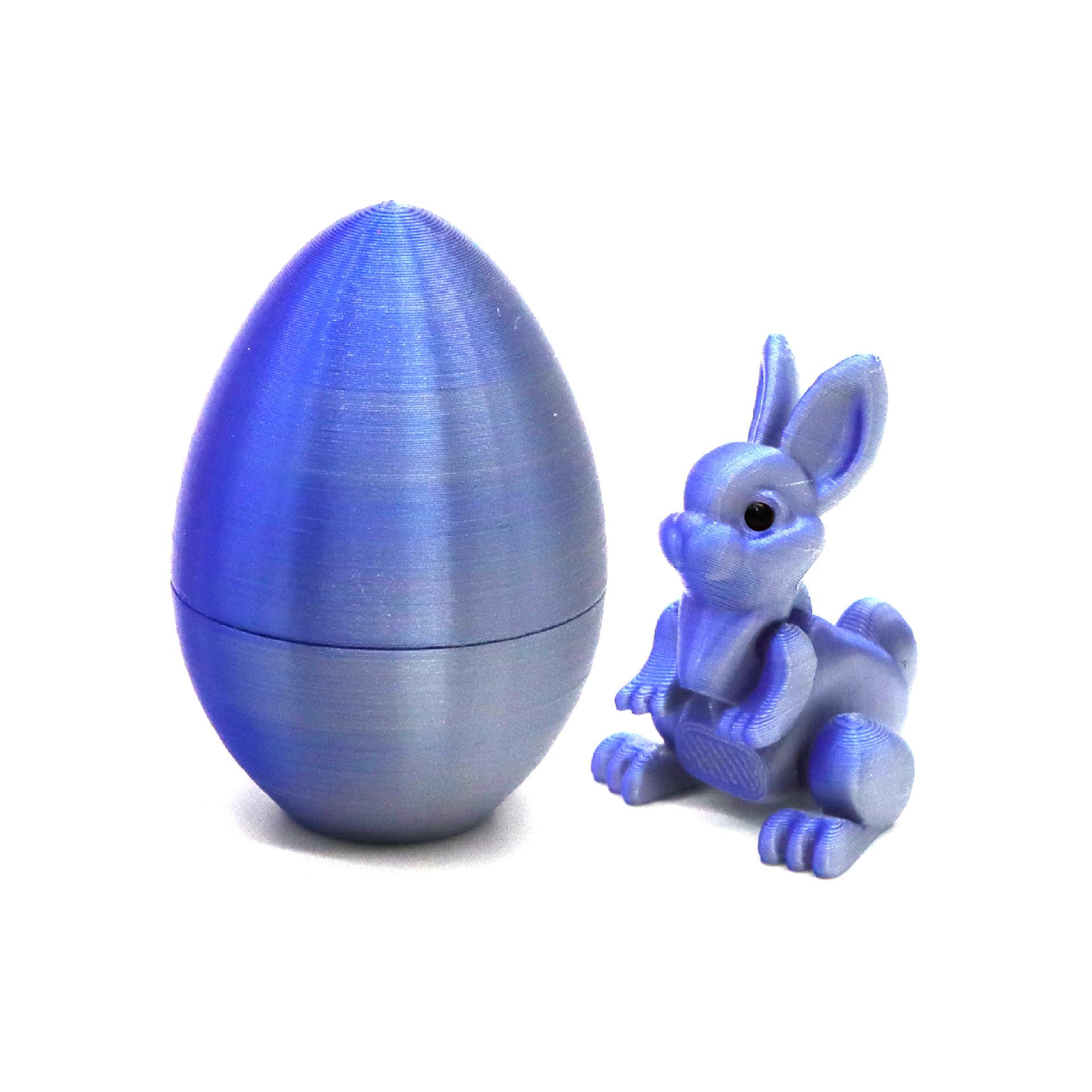 Easter Egg 3D Printed Rabbit Ornament, Creative Desktop Decor, Movable Rabbit Model Toy, Unique Easter Gift Idea, Fun Office Accessory