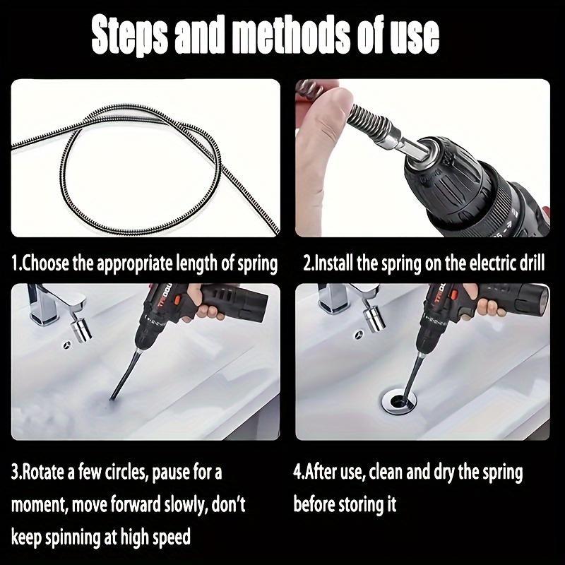 Electric Pipe Dredging Device, Toilet Clog Removal Tool, Kitchen Sewer Cleaner, Cleans Hair & Garbage, Bathroom & Toilet Cleaning Supplies