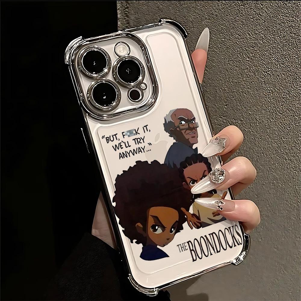 Cartoon The B-Boondocks Smartphone Case Suitable for iPhone 17 16e 16 15 14 13 12 11 Mini Pro Max Air X XR XSMAX 8 7 Plus Anti Fall Transparent Soft Back Cover
