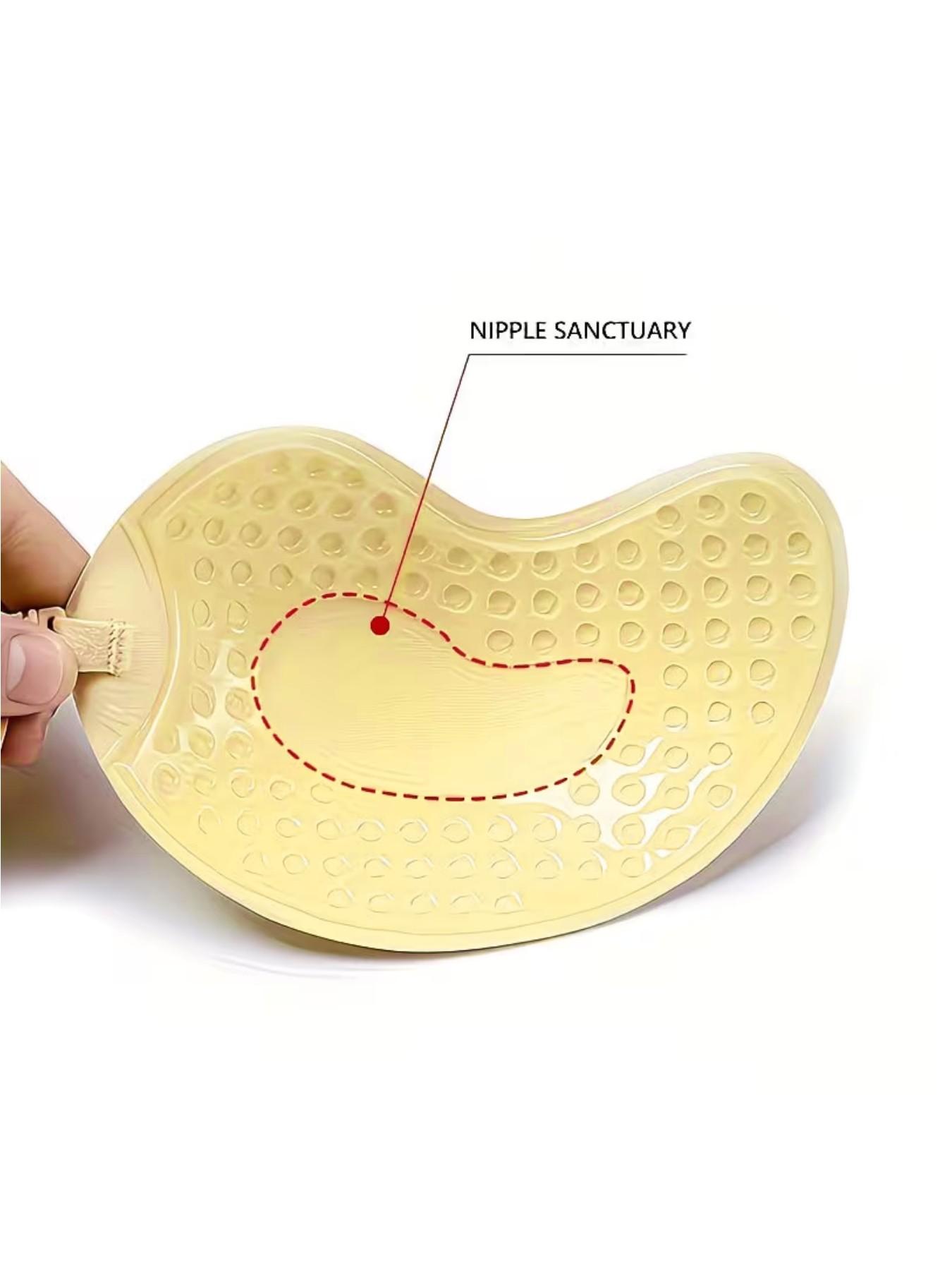 1/2/4 Piece Set Strapless Adhesive Bra Silicone Breast Petals, Sexy Push-Up Invisible Bra For Women, One-Piece Seamless Backless Mango Shaped Bras And Silicone Nipple Covers For Women Strapless Dress Wedding Gown, Suitable For Daily