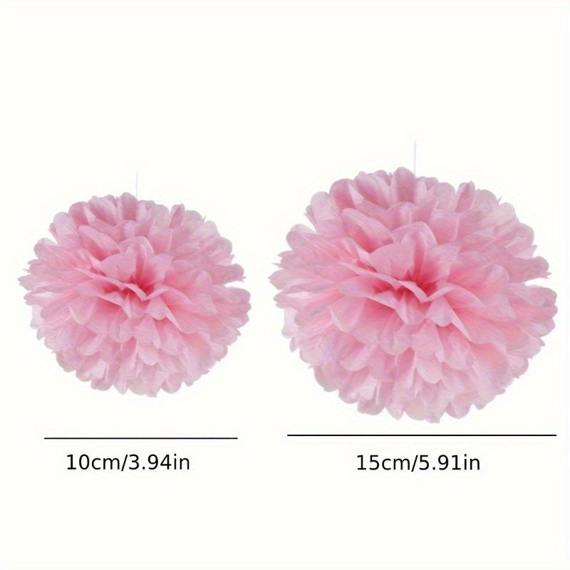 Pink Decor 30pcs Set of Sweet Handmade Paper Flower Balls – Hanging Decorations in Various Sizes, Perfect for Engagement Weddings, Birthday Parties, and Home Outdoor Decoration, Pink Series