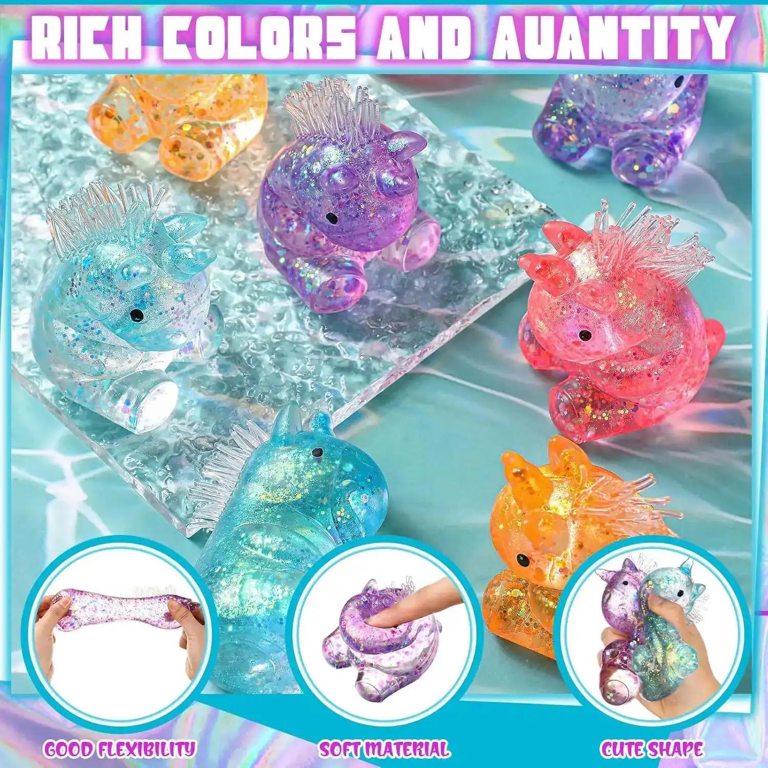 12 PCS Unicorn Maltose Fidget Toy Random Color, Sensory Stress Relief Soft Ball for Adults & Kids, Play Party Favor Prank Squeeze Toy, Anti-Anxiety Hand Pressure Reliever, Squishies, Cute, Children's Day Gift