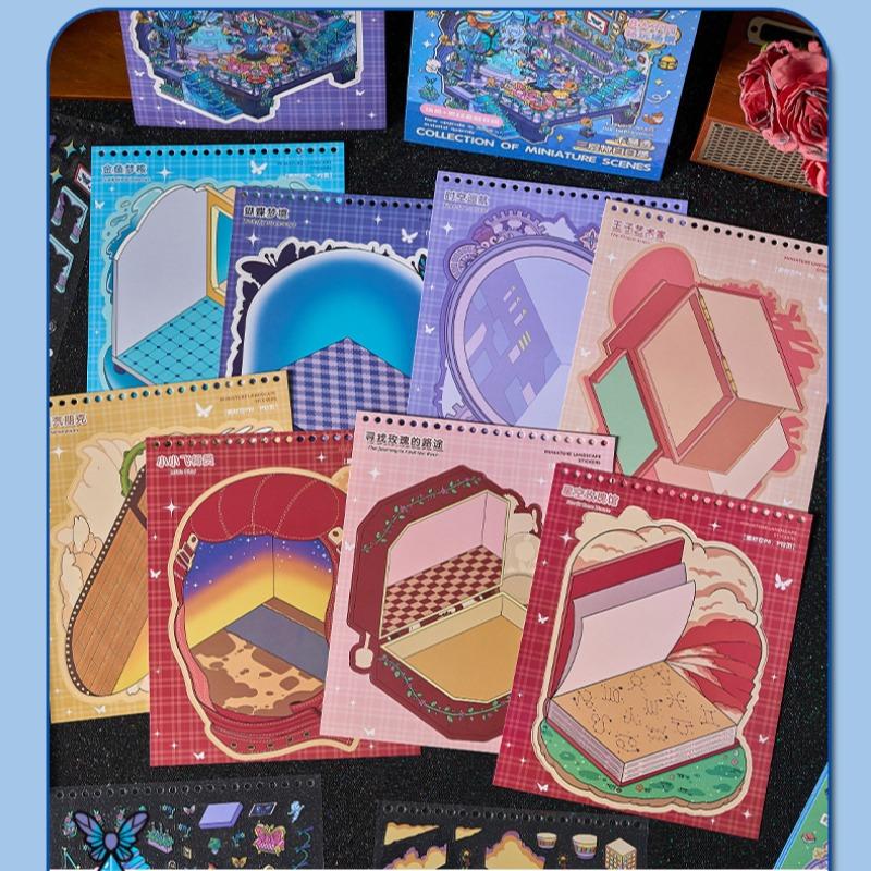 Prince Series 3D Miniature Scene Sticker Set, DIY Handmade Craft Kit, Creative Christmas Gift, Decorative Toy Collection