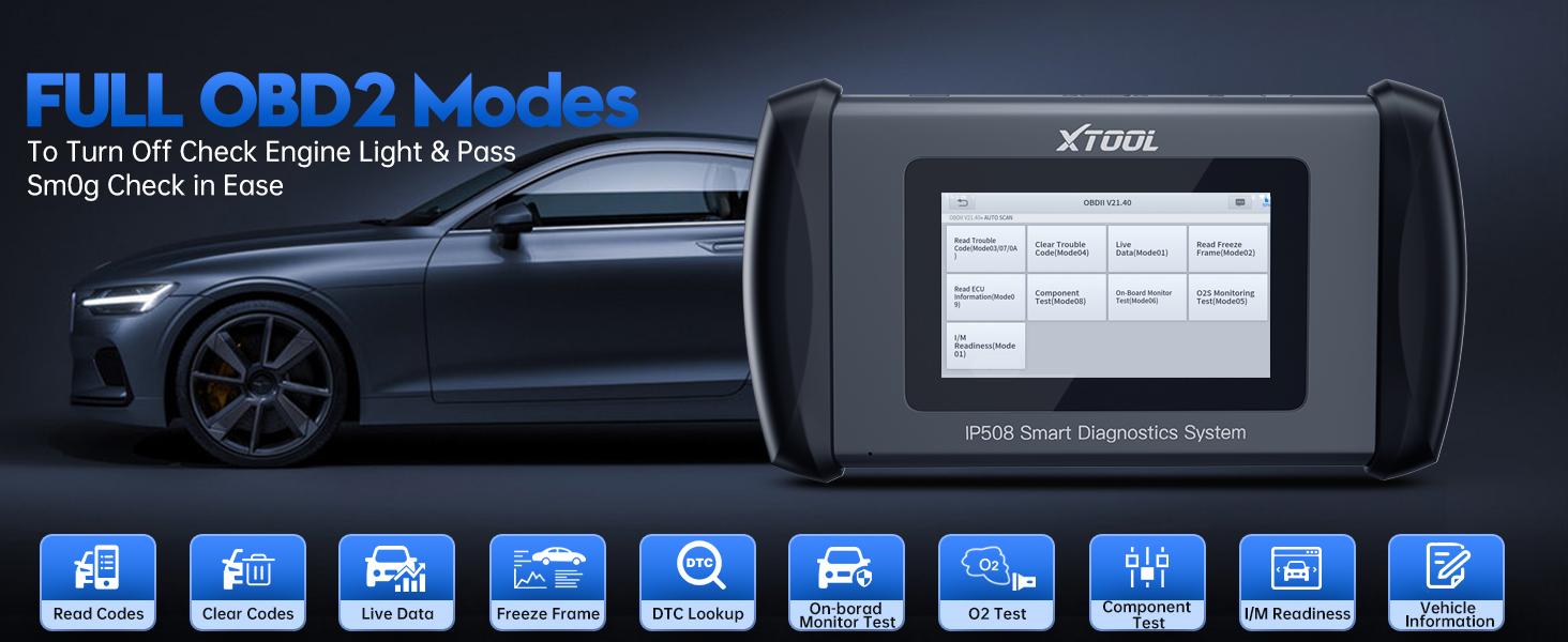 XTOOL InPlus IP508 OBD2 Scanner 6 Reset Services + ABS Bleeding Android 10.0 & CAN FD Free Lifetime Updates