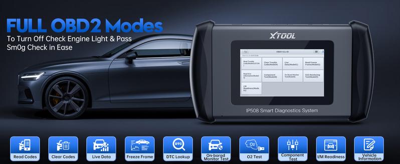 XTOOL InPlus IP508 OBD2 Scanner 6 Reset Services + ABS Bleeding Android 10.0 & CAN FD Free Lifetime Updates