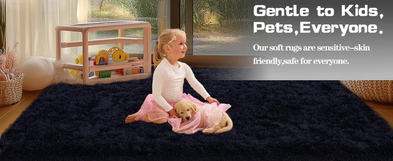 "Valentines Day Gift"MUGORN Fluffy Rugs for Bedroom Living Room, Soft Shag Bedside Rug, Cozy Fuzzy Indoor Floor Carpet for Nursery Kids Girls Boys Room Dorm Home Decor Aesthetic, Upgrade Non-SlipSuitable as a Valentine's Day gift