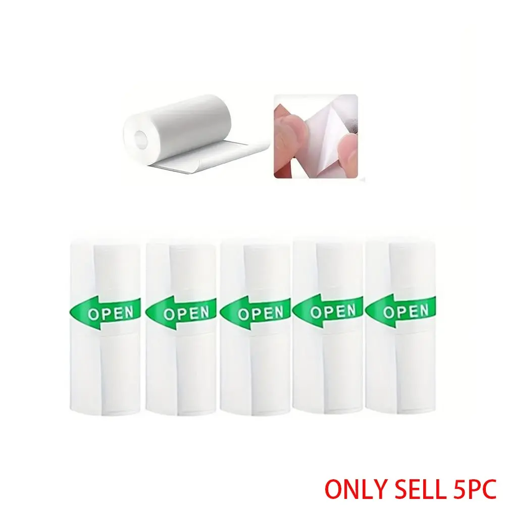 5-Roll Self-Adhesive Sticky Thermal Printer Paper, DIY Thermal Paper, Stationery Supplies for Office, Home and School