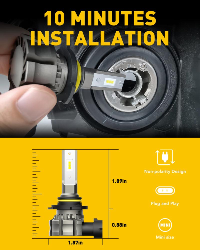 AUXITO 9145 H10 LED Fog Light Bulbs, 6000 Lumens 6500K Cool White Light/3000K Amber Yellow Light, 300% Brightness H10 9140 9045 9040 Led Fog Lights, CSP LED Chips, DRL Replacement for Cars, Pack of 2 AUXITO 9145 H10 LED Fog Light Bulbs, 6000 Lumens 6500K Cool White Light/3000K Amber Yellow Light, 300% Brightness H10 9140 9045 9040 Led Fog Lights, CSP LED Chips, DRL Replacement for Cars, Pack of 2