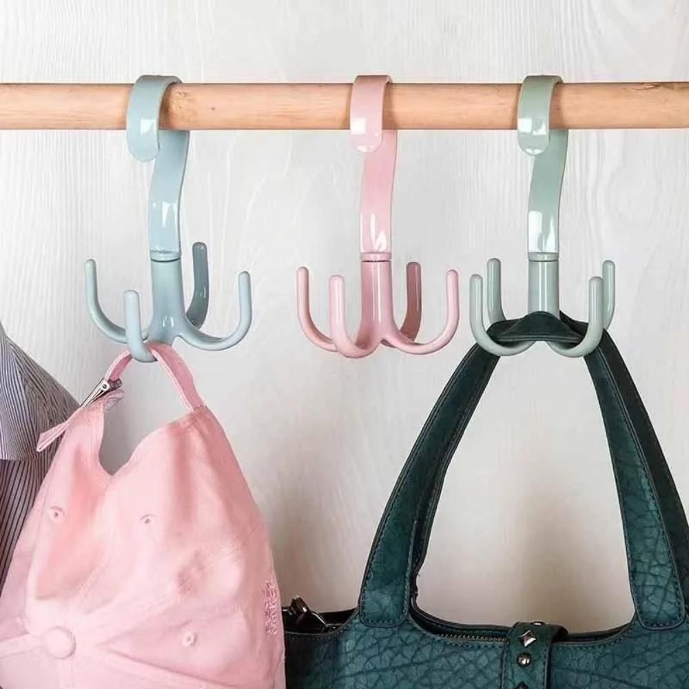 No-Hole Adhesive Hanging Hooks: Slip-Resistant for Clothes Belts Bags, Carry Purse Hook, Strong Glue Waterproof Mold-Proof Instant Use. Durable Anti-Fall Compact Travel Storage Multi-Scene. Scarf Fabric Clips Rustproof Dustproof Foldable Design.