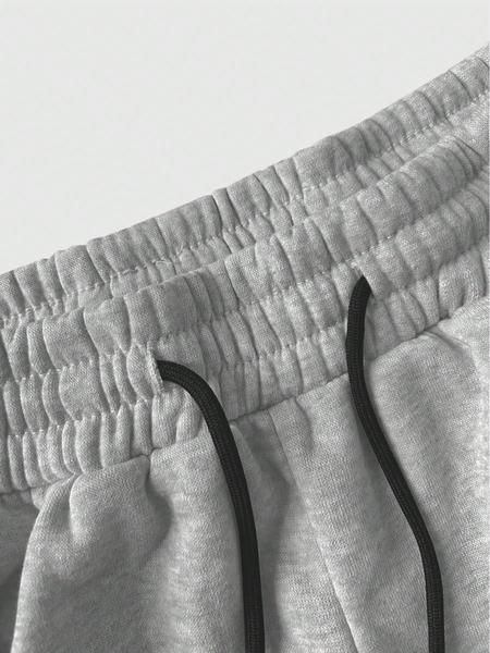 Men's Oversized Baggy Sweatpants - Heather Gray Drawstring Waist Athletic Casual Lounge Pants Fitness Training Pant