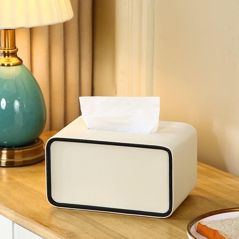 PU Leather Tissue Storage Box, 1 Count Modern Fashion Tissue Holder, Tissue Storage Container for Home Living Room Bedroom, Home Organizer