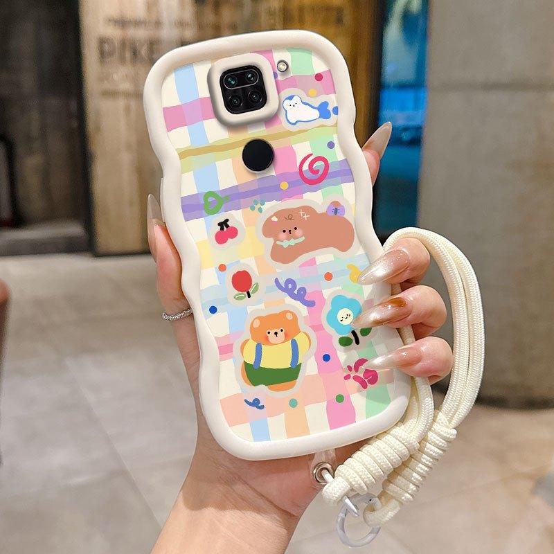1 Piece Cute Party Suitable For Redmi Note 9 Flexible Anti-Scratch And Lanyard Note 9 Edition Phone Case Cover Ideal For Meeting