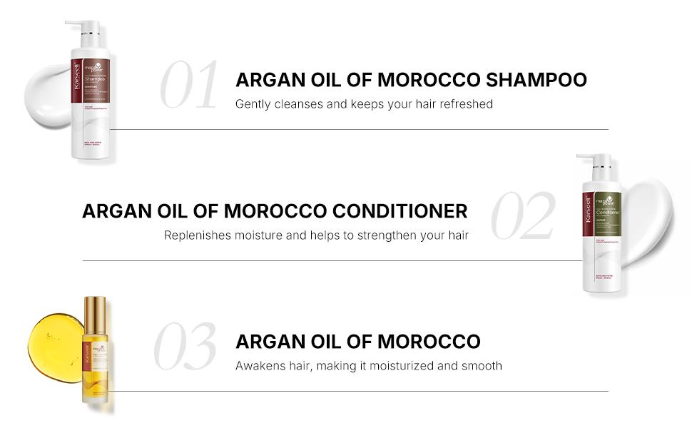 Karseell Moroccan Argan Oil for Hair Healing Cold Pressed Weightless Argan Oil Hair Serum for Dry Damaged Hair 50ml Haircare Repair Scent