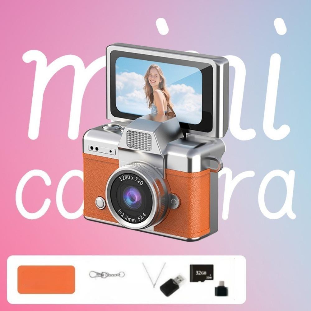 CCD Flip Screen Keychain Camera! Full Set with 32GB Storage, Reader & Adapter. Capture HD Moments Anytime. Cute, Portable, Ideal Christmas Surprise!