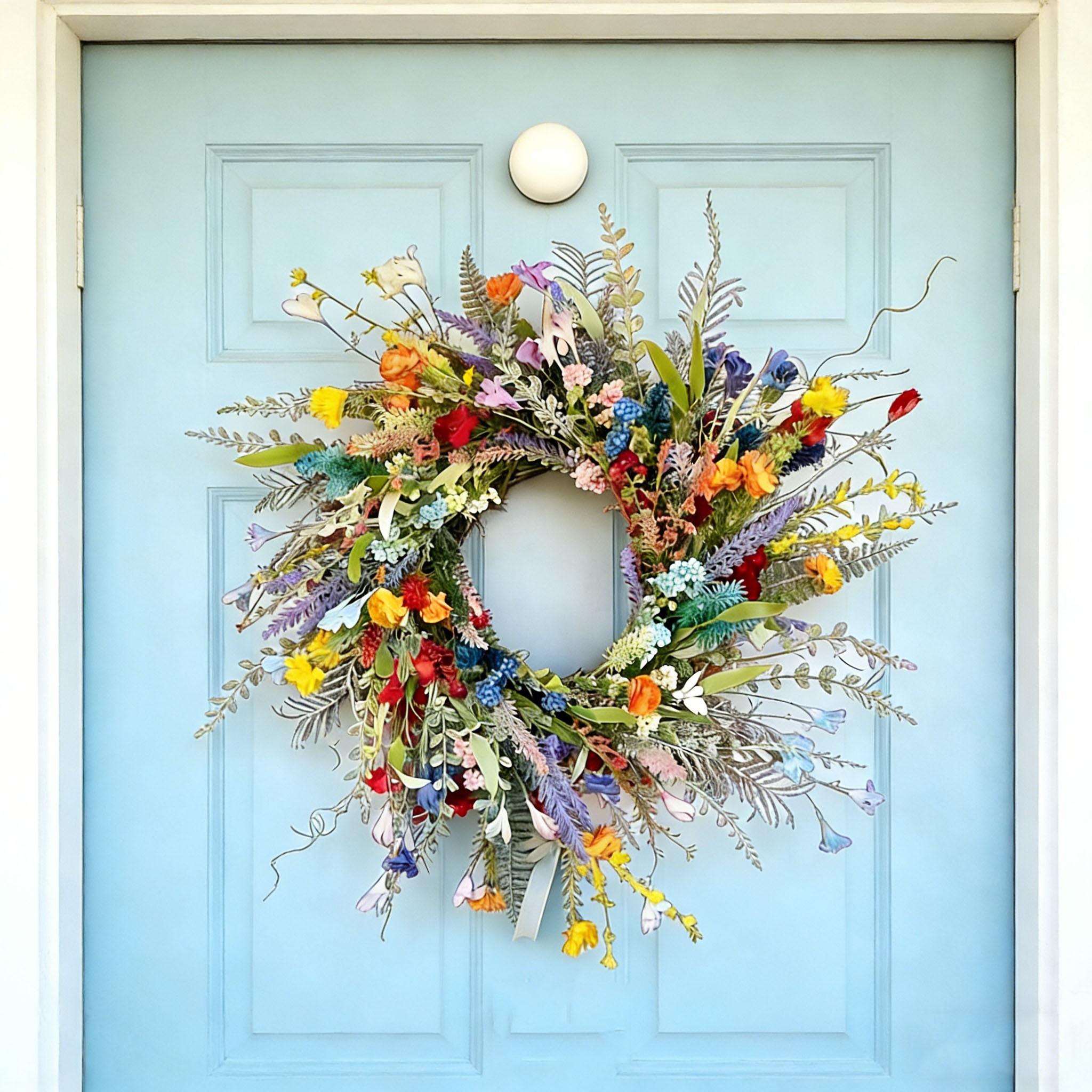 Berry Wildflower Wreath, Front Door Wreath, Spring Summer Wreath, Elegant Wreath, Mother's Day Wreath, Plastic Material, Daily Use