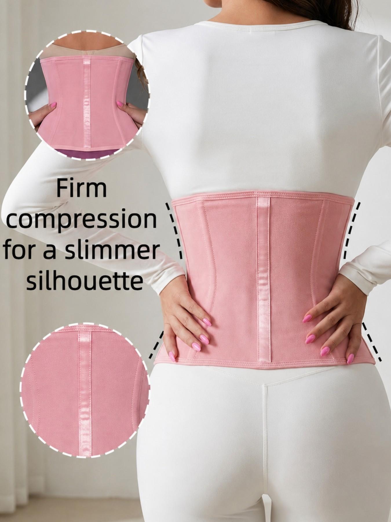1 Count Women's Skin Friendly Fabric Waist Trainer, Fajas, Front Zipper Adjustable Hook Eye Double Closure Shapewear Belts, Tummy Control Hourglass Waist Cincher, Reflective Strip Design Girdle, Perfect For Body Shaping And Daily Wear, Zip Up Shapewear