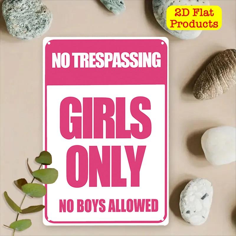 Girls' Exclusive Vintage Aluminum Art, Fun Warning Sign, Aluminum Decorative Poster, 8x12 Inches 2D Flat Aluminum Poster