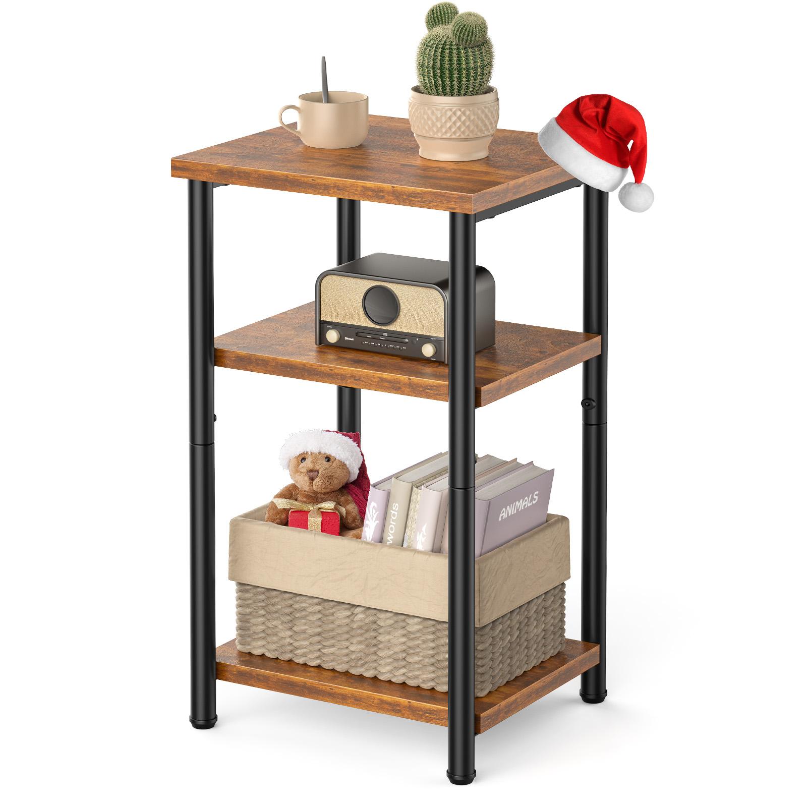 3 Layer Coffee Table with Adjustable Height Small Bedside Storage Shelf for Bedroom   Office Space Saving Entry Side Table Nightstand Mini Table Stylish Home Decor Modern Bedroom table