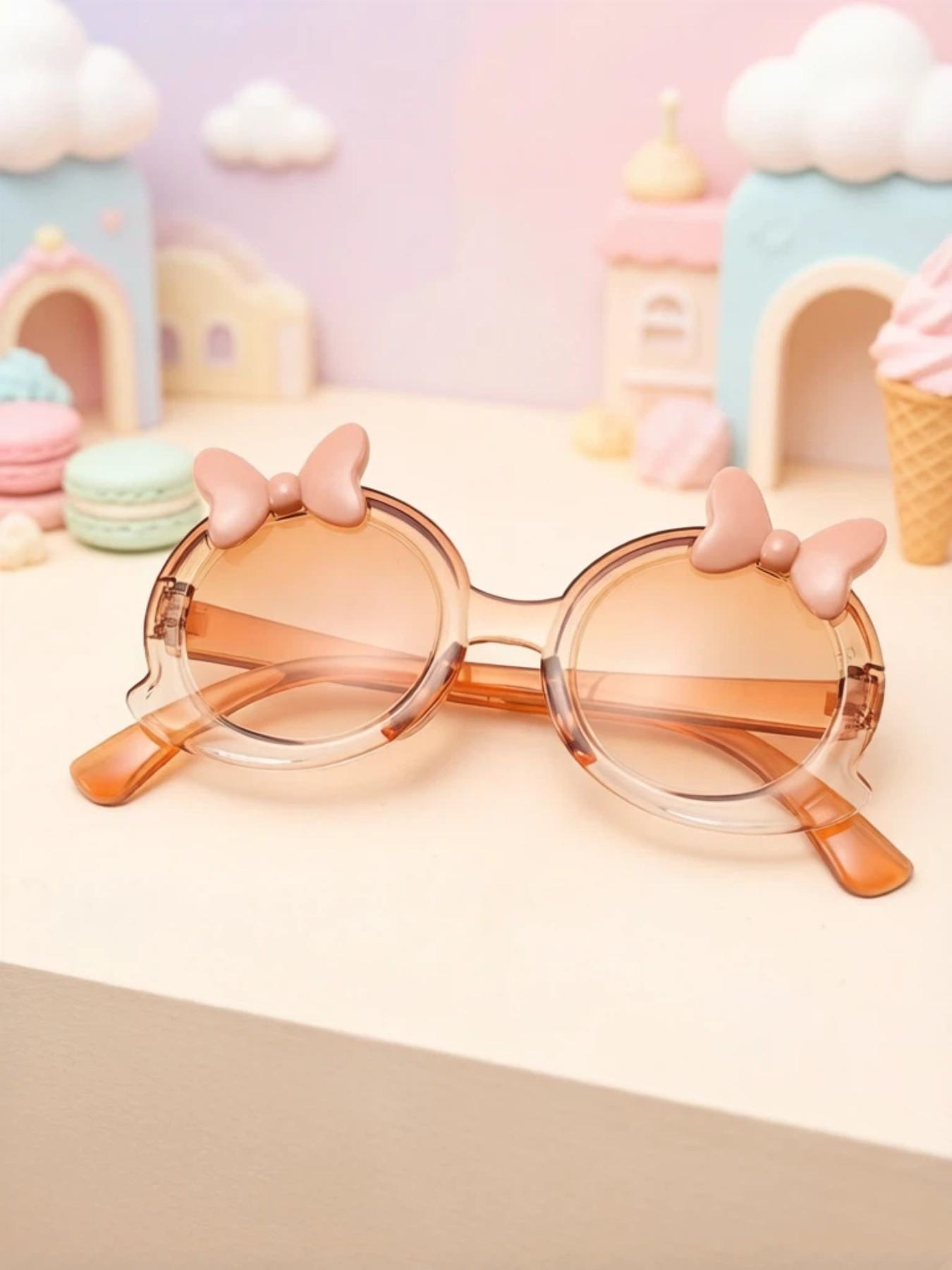 Women's Fashion Butterfly Knot Glasses, Round Frame, Gradient Colors, Multiple Color Options, Perfect for Parties, Travel, College