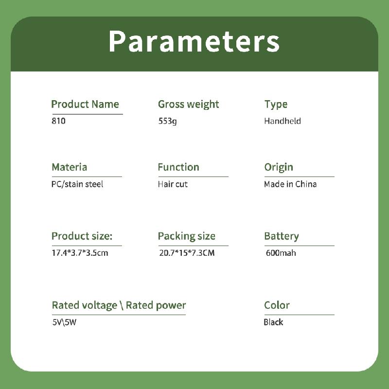 Weeme 3pcs Men's Electric Hair Clipper Set, Hair Cutting Kit, Home Use Grooming Kit, Car Mounted Trimmer, Gift for Family & Friends, Barber Hair Clippers