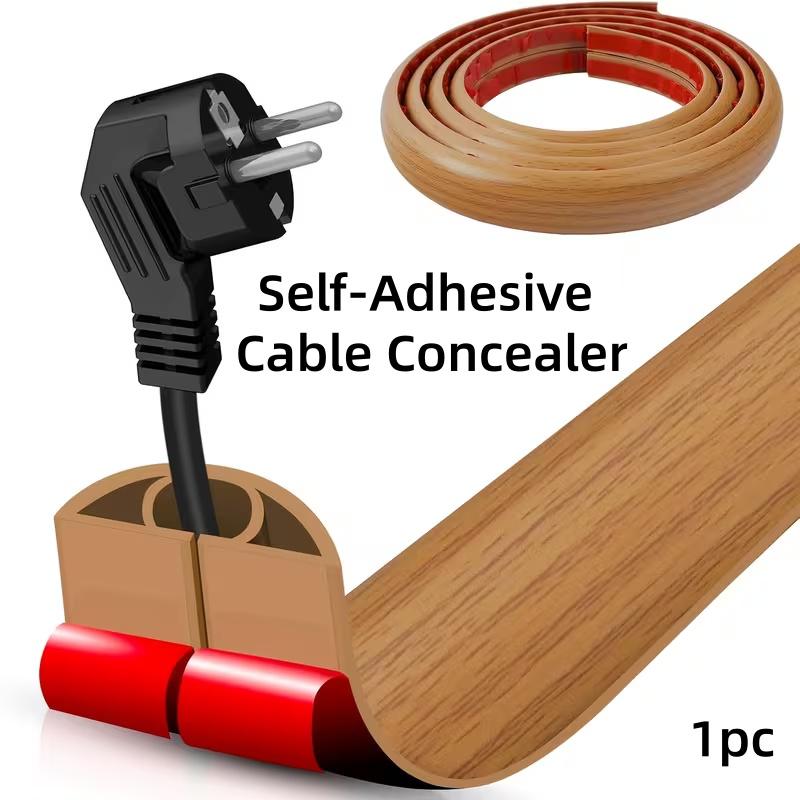 1pc Floor Cord Cover - Self-Adhesive Cable Concealer - Floor and Wall Power Cord Protector - With Optional Sizes of 1m, 2m, or 3m for Cable Management