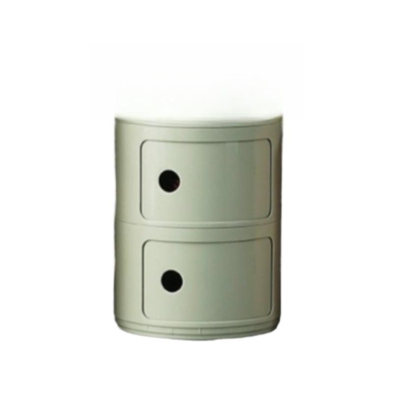 Round bedside table, creative storage cabinet, minimalist drawer storage cabinet, dormitory snack and toy organizer, multi-functional large-capacity easy assembly, ideal for bedrooms, living rooms, and dormitories—essential for small space storage at home