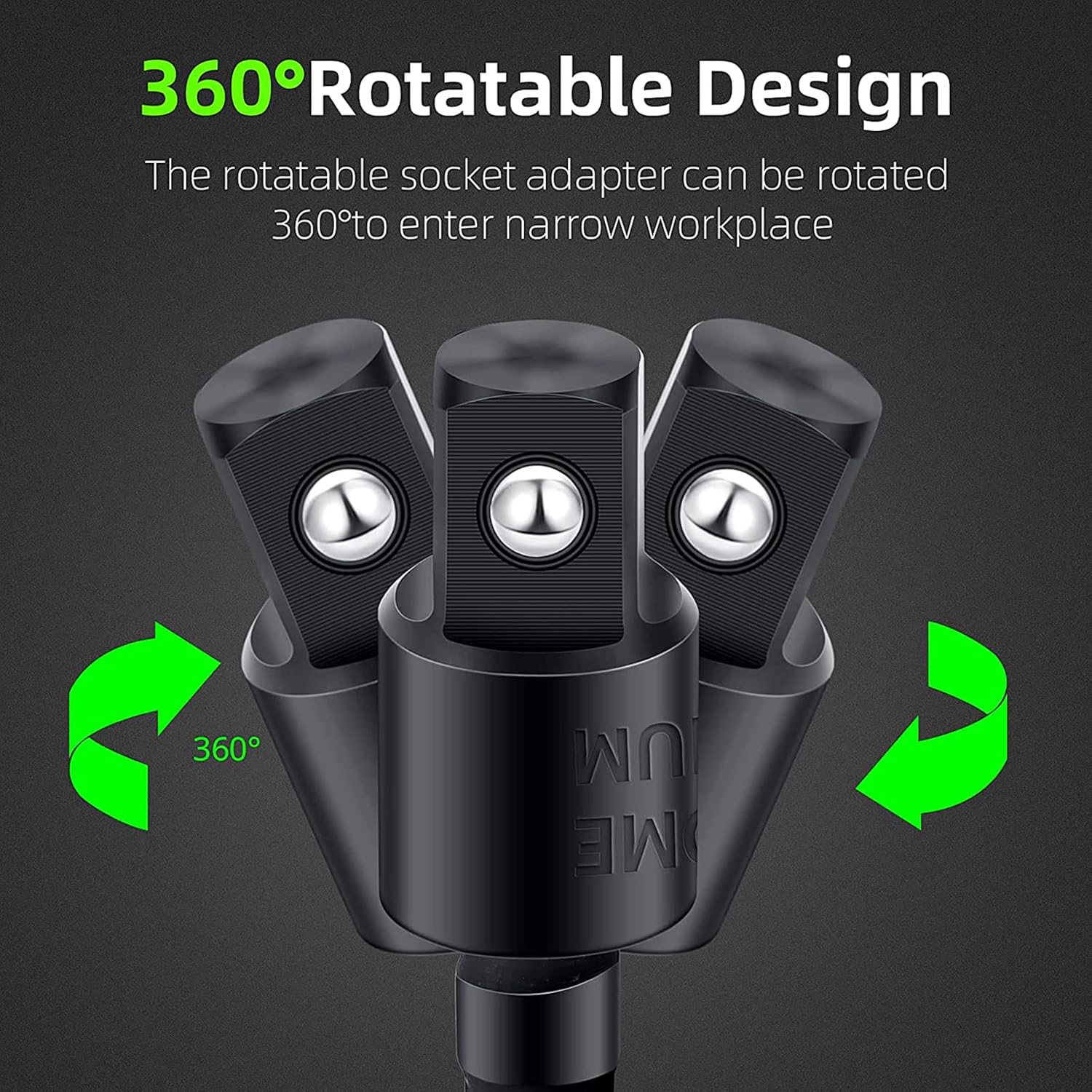 Right Angle Drill Adaptor,4-in-1 Impact Drill Bit Extension,360° Rotatable 1/4 3/8 1/2" Impact Grade Socket Adapter Set, Drill Attachment,105 Degree Angle Screwdriver Drill Bit for Household Workplace Industry