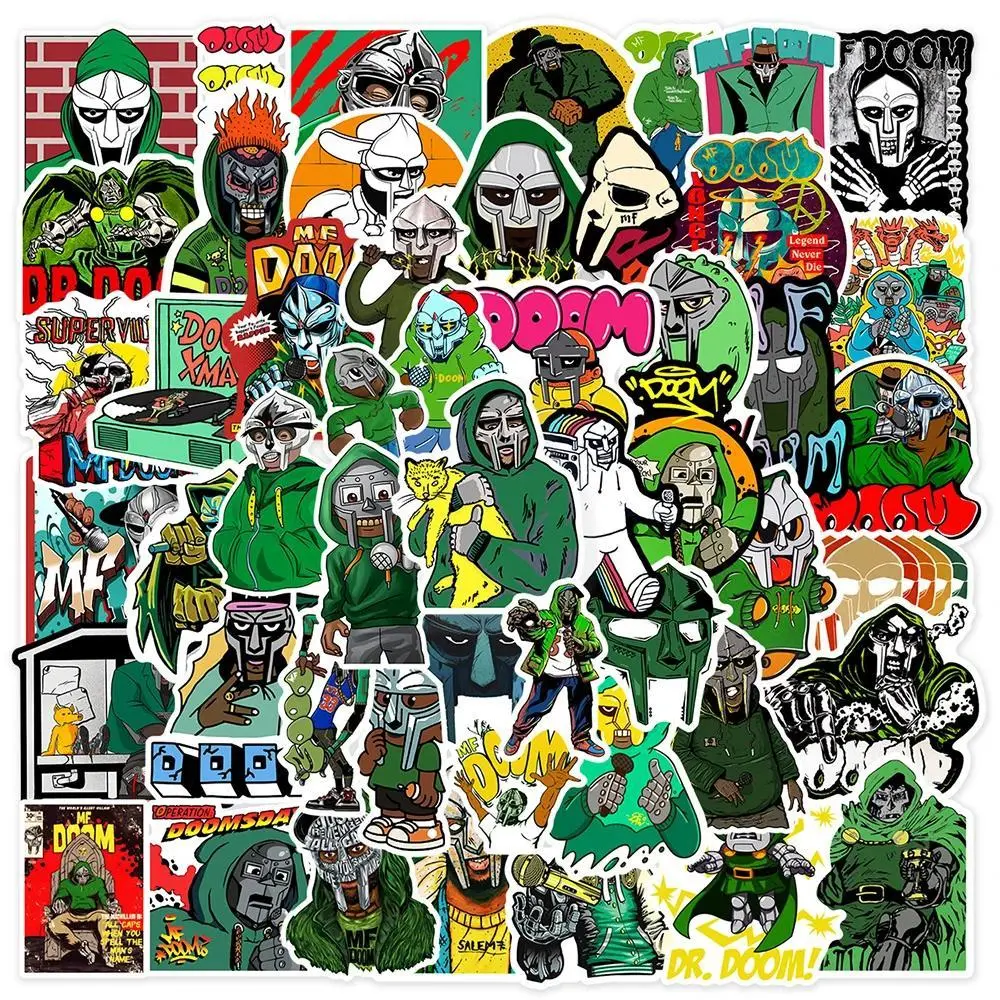 2026 Hot selling toys 10/30/50PCS Hip Hop Rapper Mf Doom Stickers Singer Graffiti DIY Skateboard Phone Luggage Laptop Guitar Toys Decals For Fan Kids Internet-famous toy